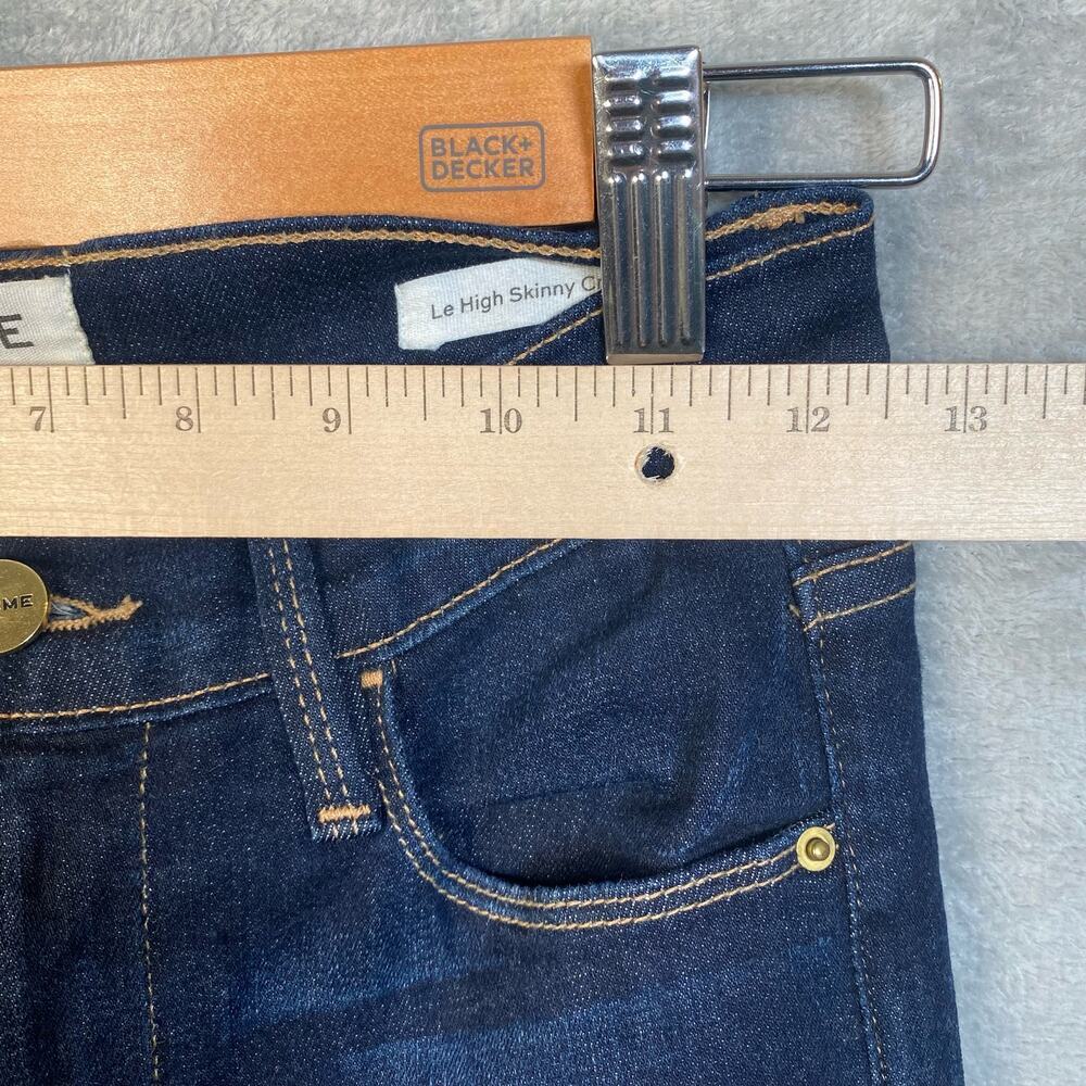 Frame Denim Jeans Women Size 25 Le High Skinny Crop Dark Blue Denim Stretch - Picture 8 of 14